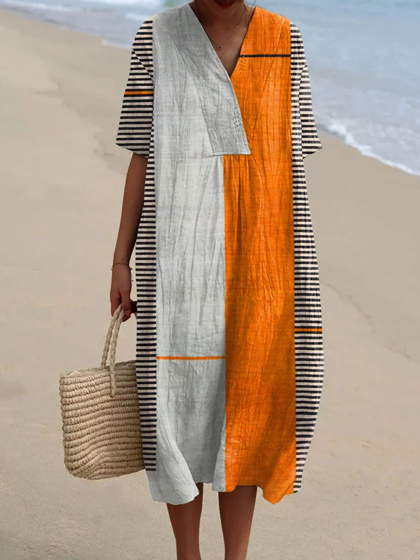 LYRA – STRIPED GEOMETRIC DRESS