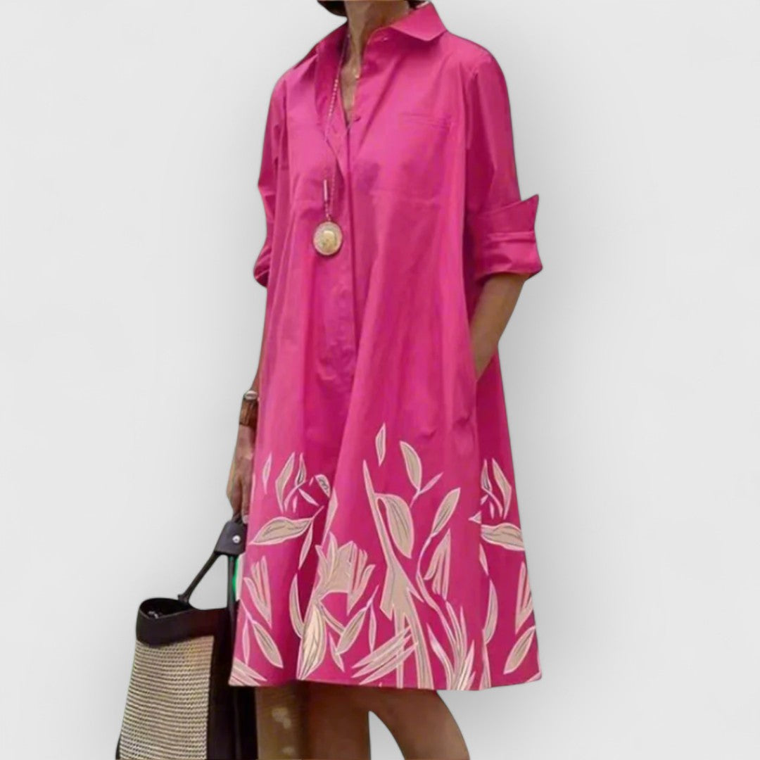 CAREN - BLUSHED ELEGANCE LAPEL DRESS