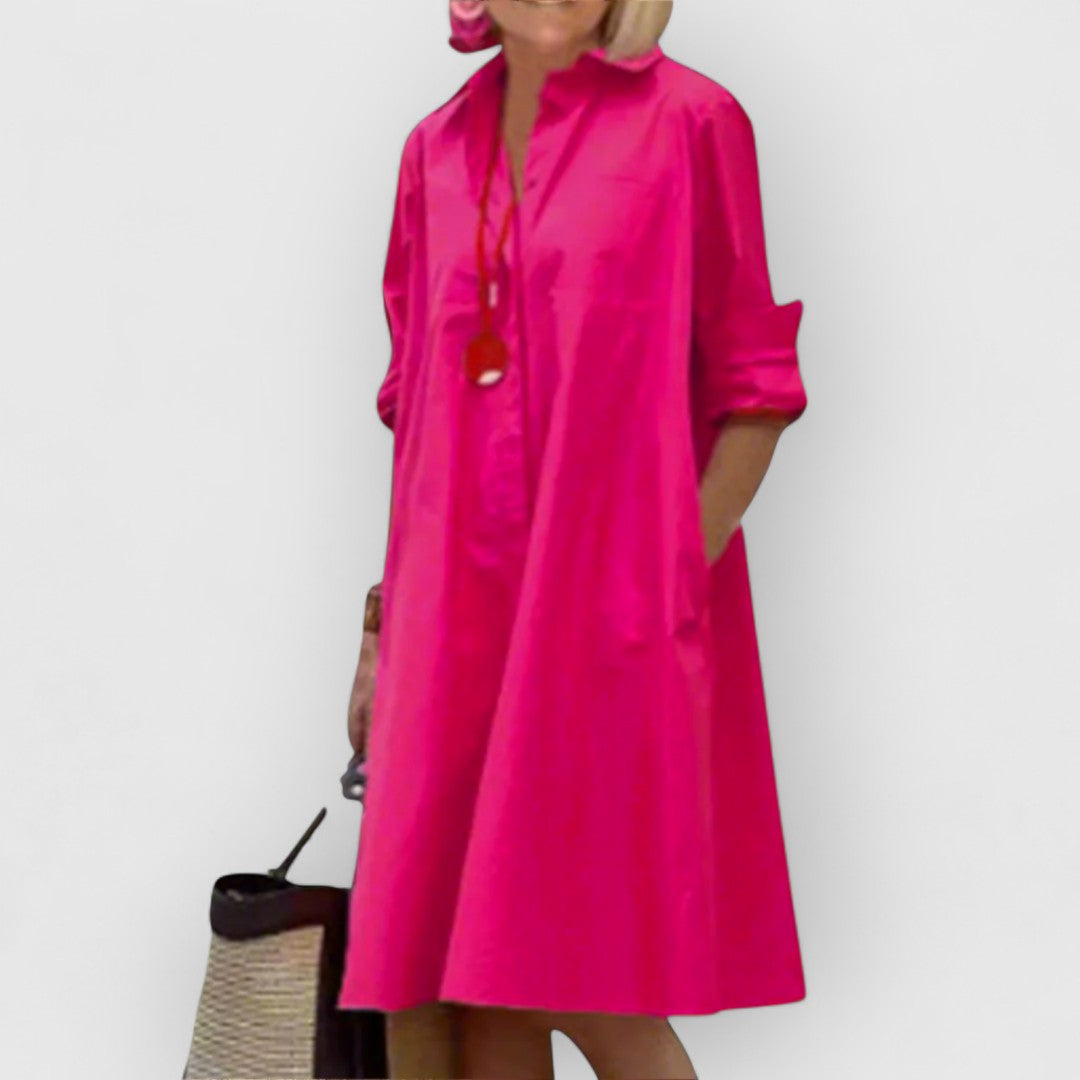 ANGELICA - CLASSIC A-LINE LAPEL DRESS