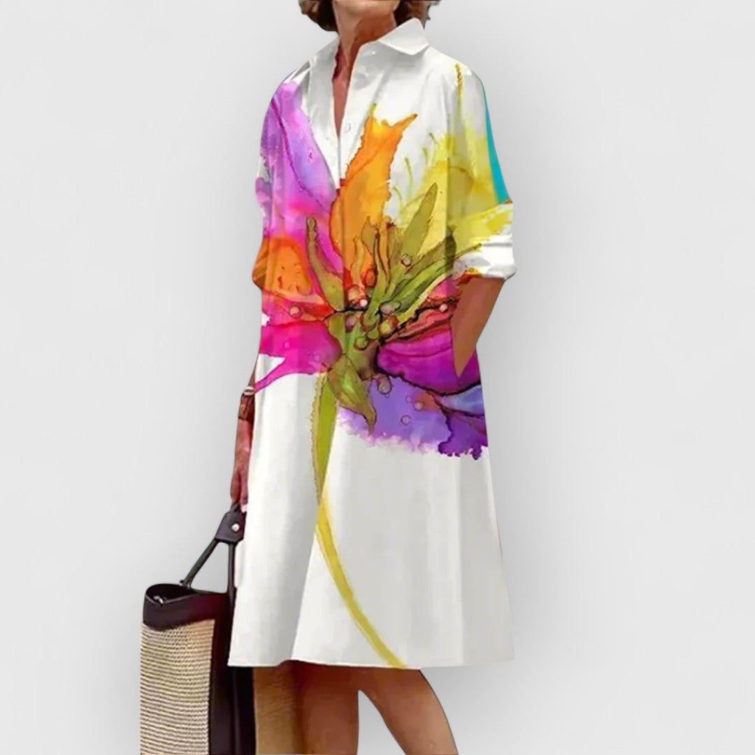 CANDACE - FLORAL MUSE LAPEL DRESS