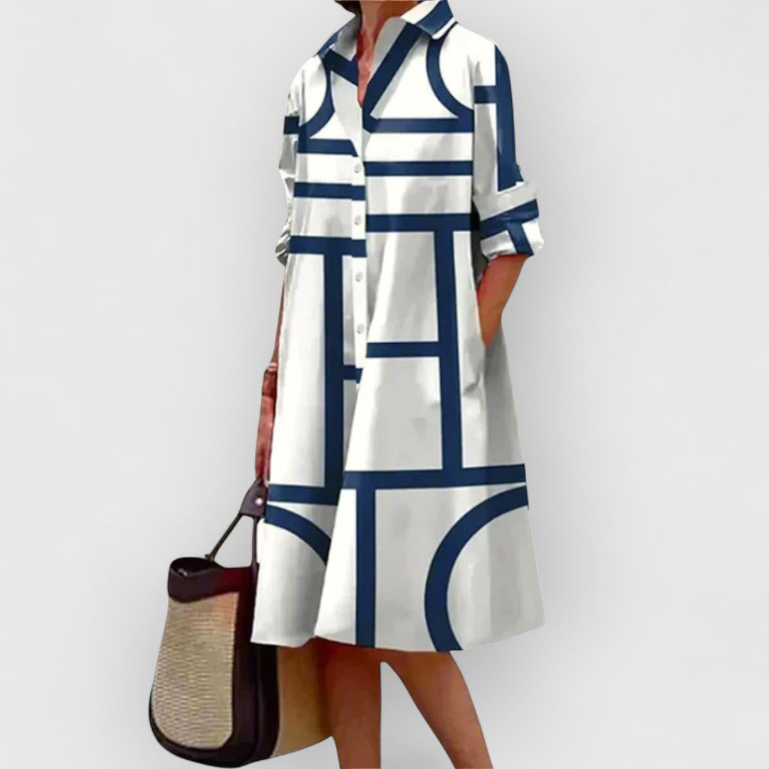 CAROLINA - LINEAR EDGE LAPEL DRESS