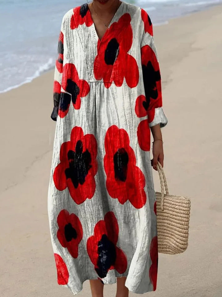 DANIKA – RED BLOOM MAXI DRESS