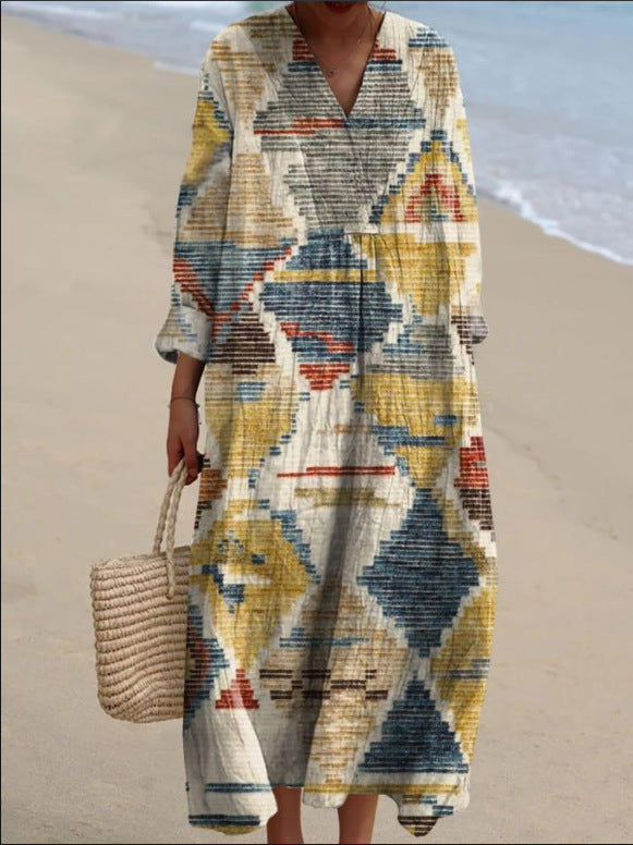 ZAYLA – BOHEMIAN ETHNIC PRINT DRESS