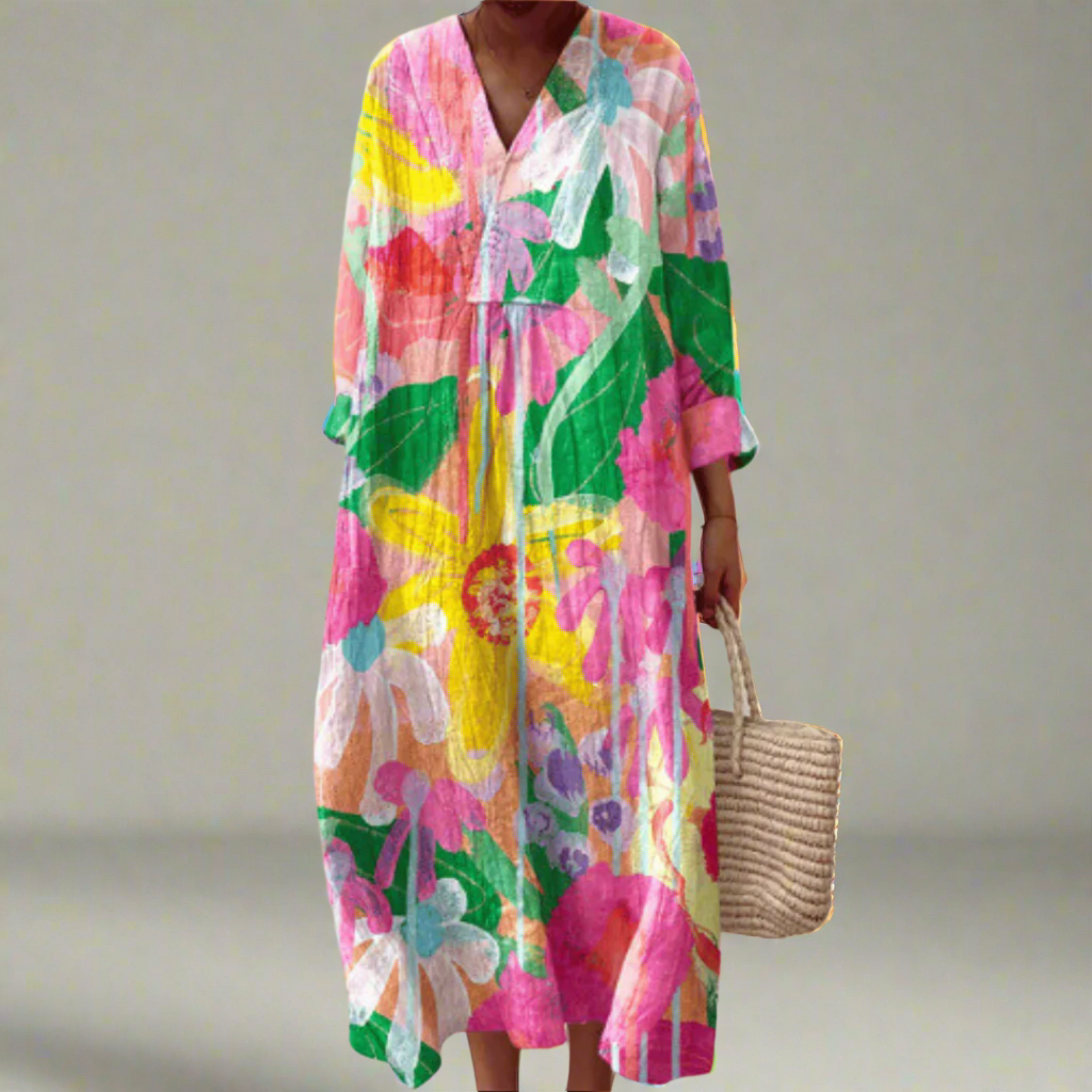 OLIVIA – COLORFUL FLORAL DRESS