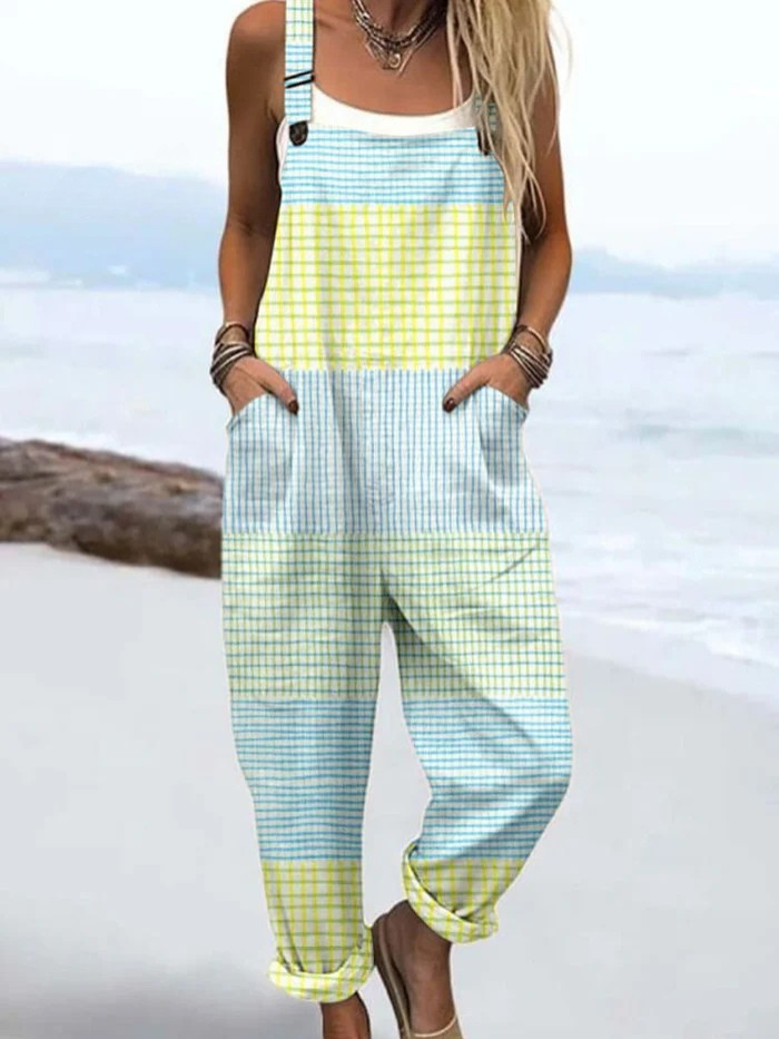 HADLEY – PASTEL PLAID SUMMER JUMPSUIT