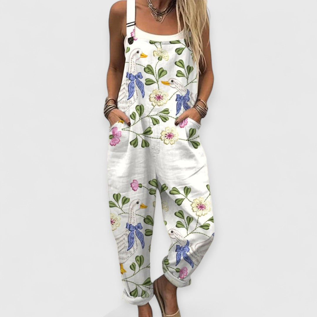 EVELINA – RIBBON DUCK GARDEN JUMPSUIT