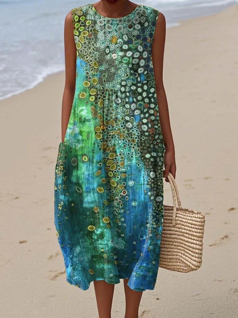 CHARLENE – ARTISTIC SLEEVELESS DRESS