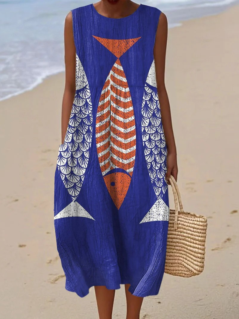 DIANNA – BOLD TIDE SLEEVELESS DRESS
