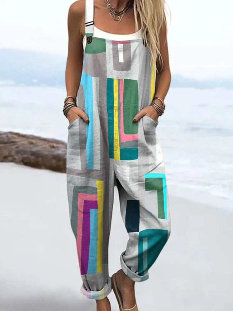 VERA – MODERN GEOMETRIC BLOCK JUMPSUIT