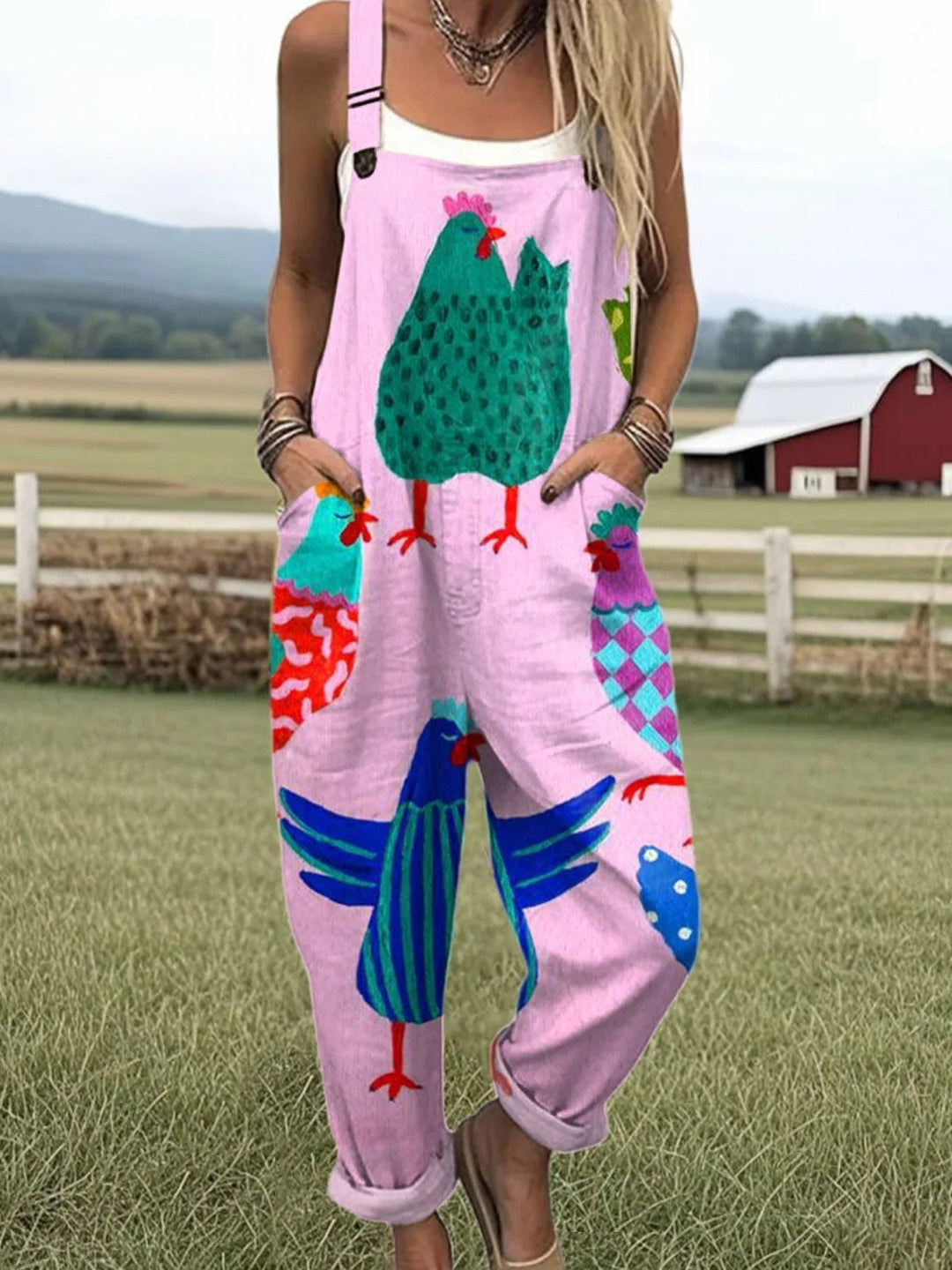 MABEL – PLAYFUL FARMYARD DUNGAREES