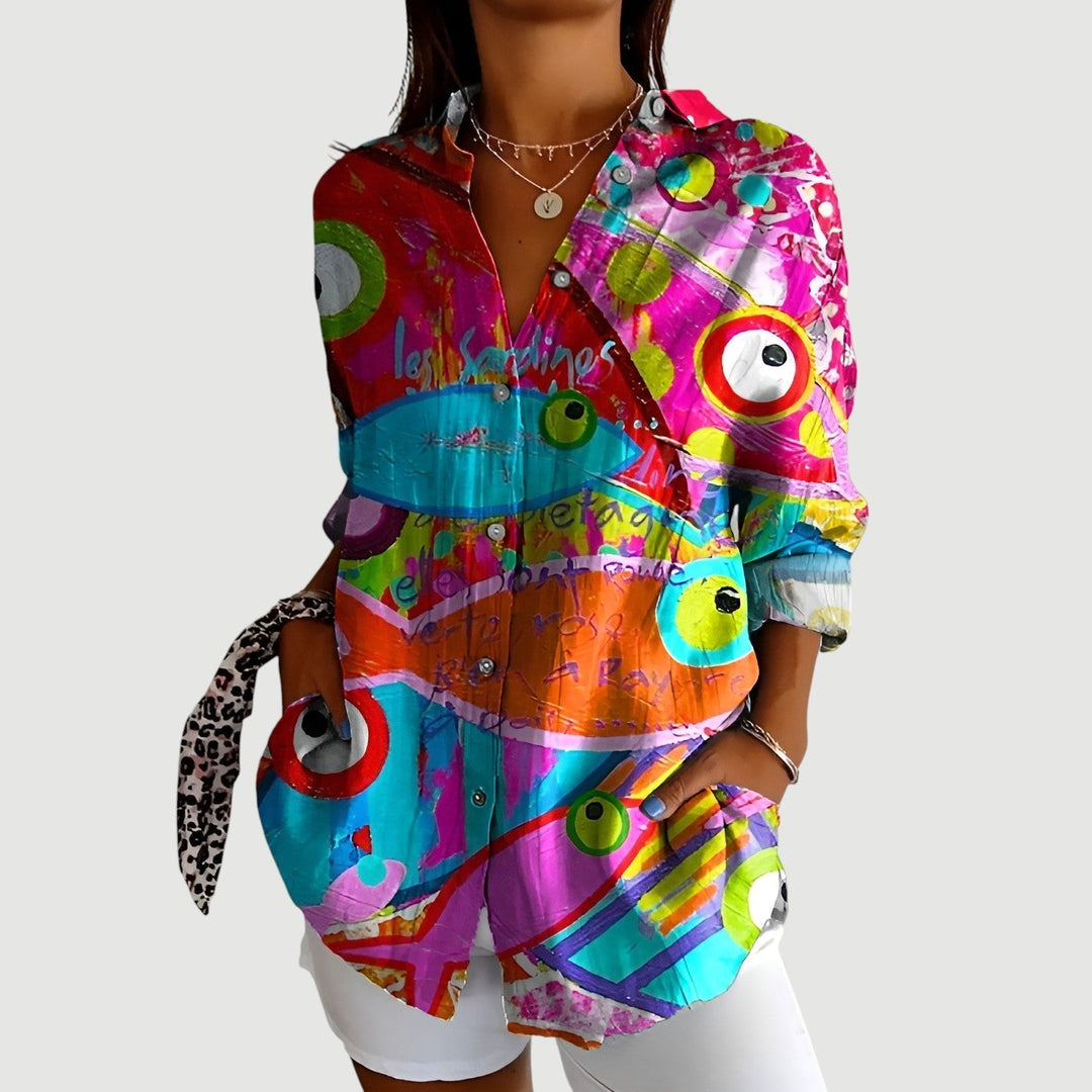 EMILEE – COLOR SPLASH SHIRT BLOUSE