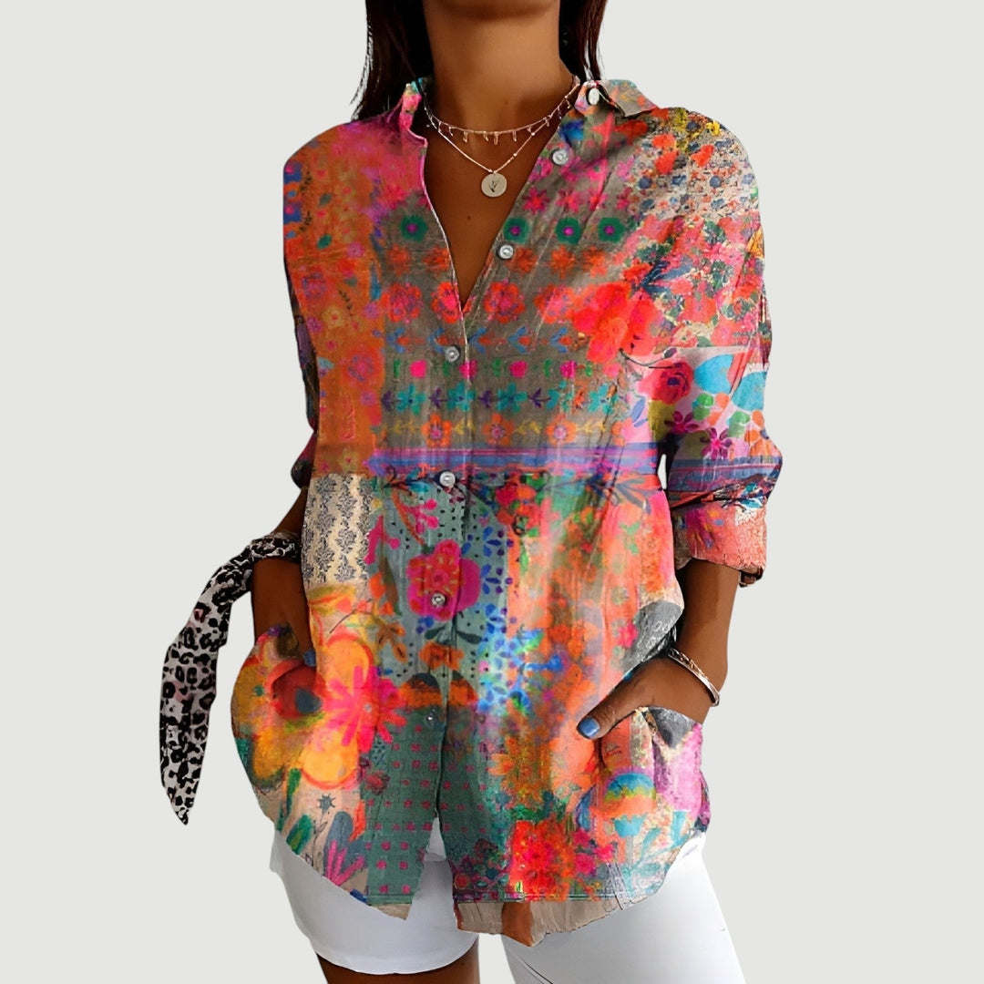 ARIANA – BOHO SPLASH SHIRT BLOUSE