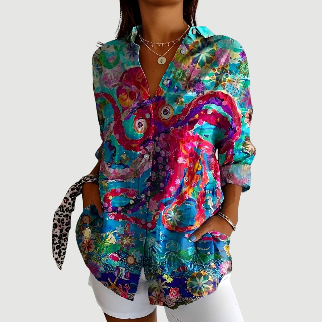BOBBIE – OCEAN BLOOM SHIRT BLOUSE