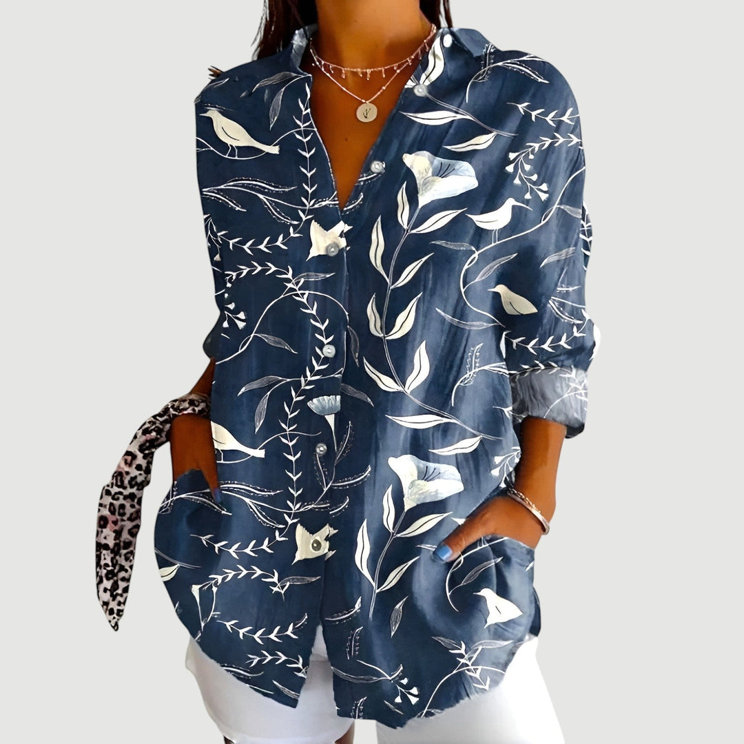 BONNIE – MIDNIGHT BLOOM SHIRT BLOUSE