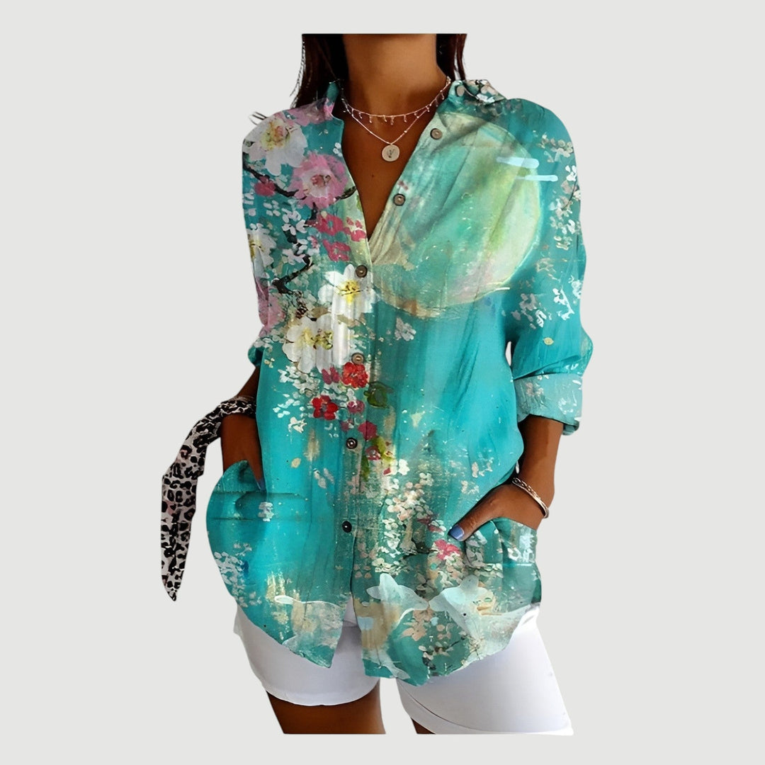 ANASTASIA – TURQUOISE DREAM SHIRT BLOUSE