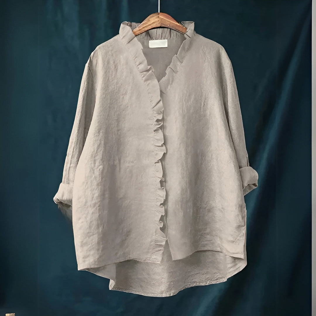 ERNESTINE – FLOWY RUFFLE SHIRT BLOUSE