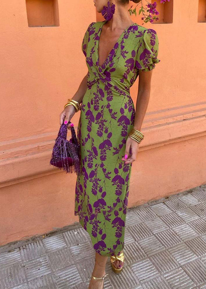 MICHELLE – GRACEFUL LEAF PRINT MAXI DRESS
