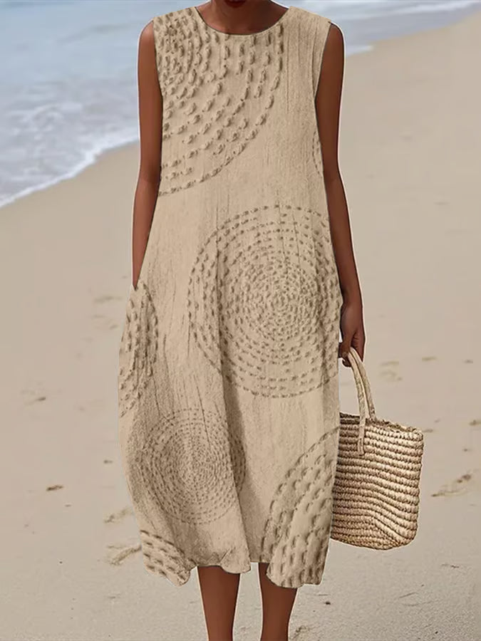 ELAYNA – TEXTURED SLEEVELESS MAXI DRESS