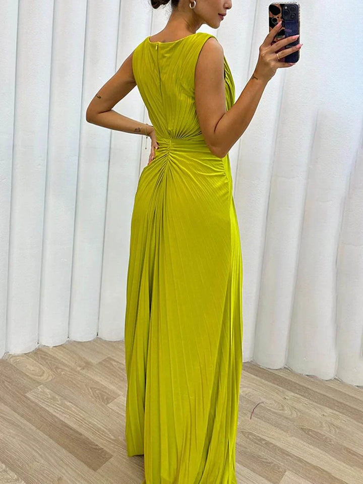 KIMBERLY - ELEGANT PLEATED EVENING DRESS