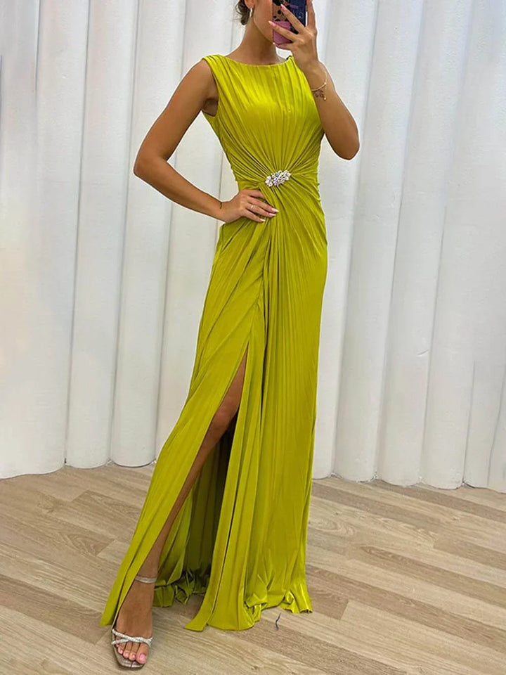 KIMBERLY - ELEGANT PLEATED EVENING DRESS