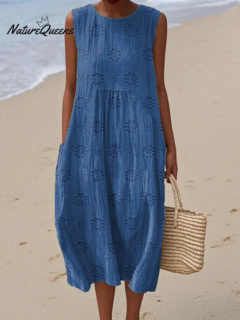 ALENA – EMBROIDERED SLEEVELESS DRESS