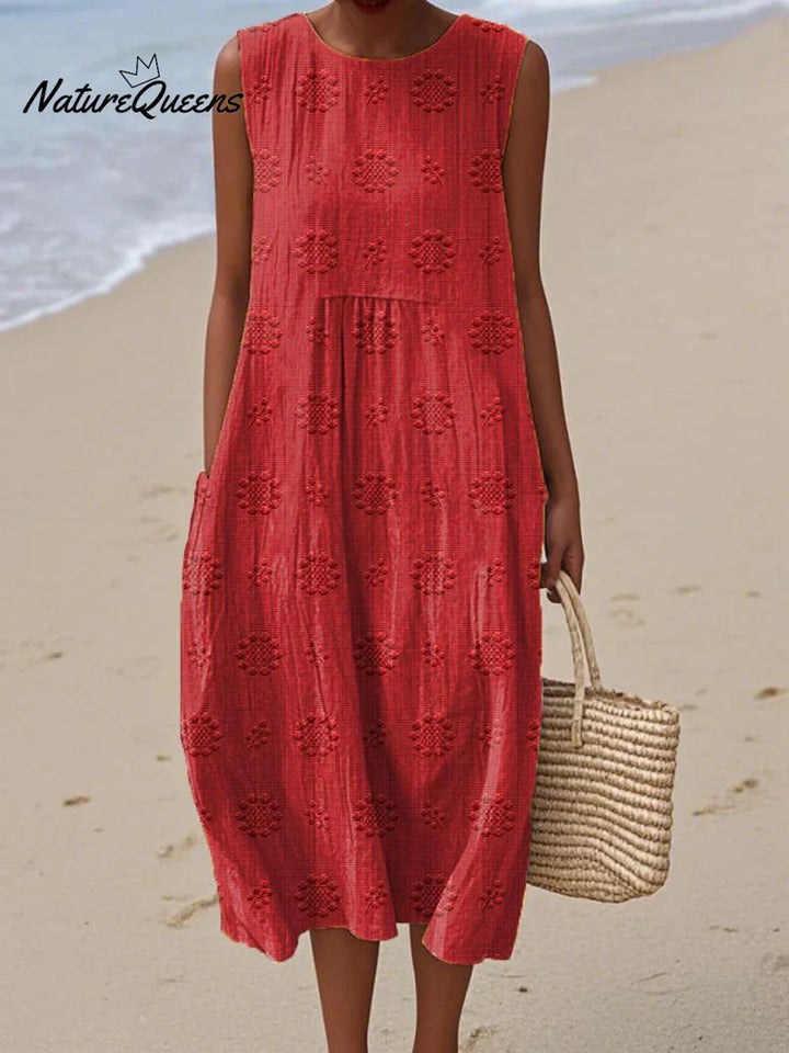 ALENA – EMBROIDERED SLEEVELESS DRESS