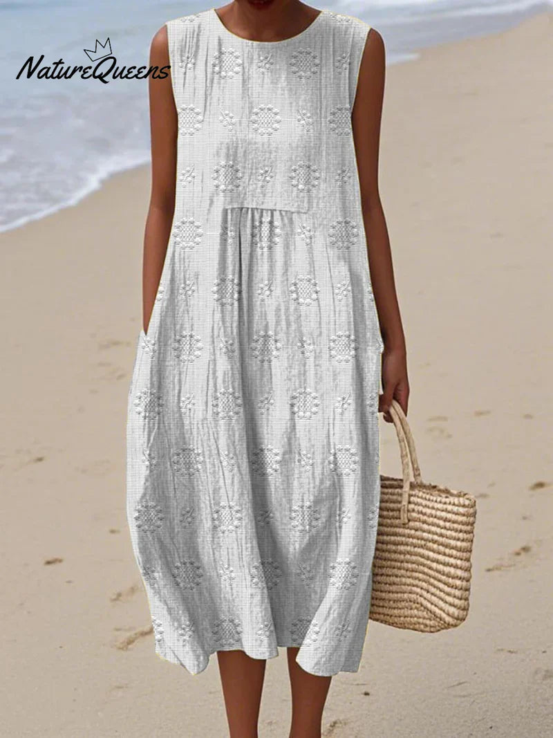 ALENA – EMBROIDERED SLEEVELESS DRESS
