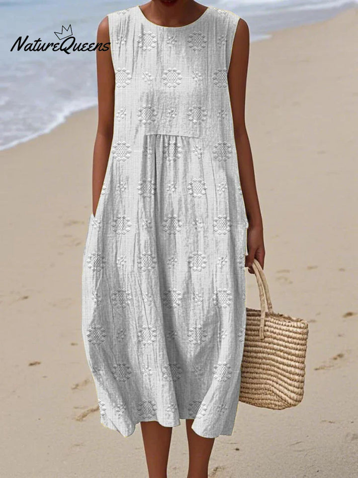 ALENA – EMBROIDERED SLEEVELESS DRESS