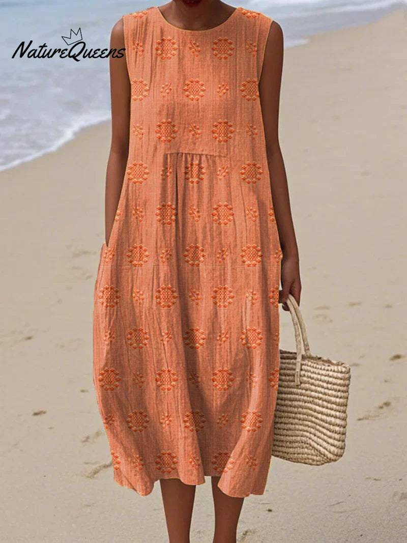 ALENA – EMBROIDERED SLEEVELESS DRESS