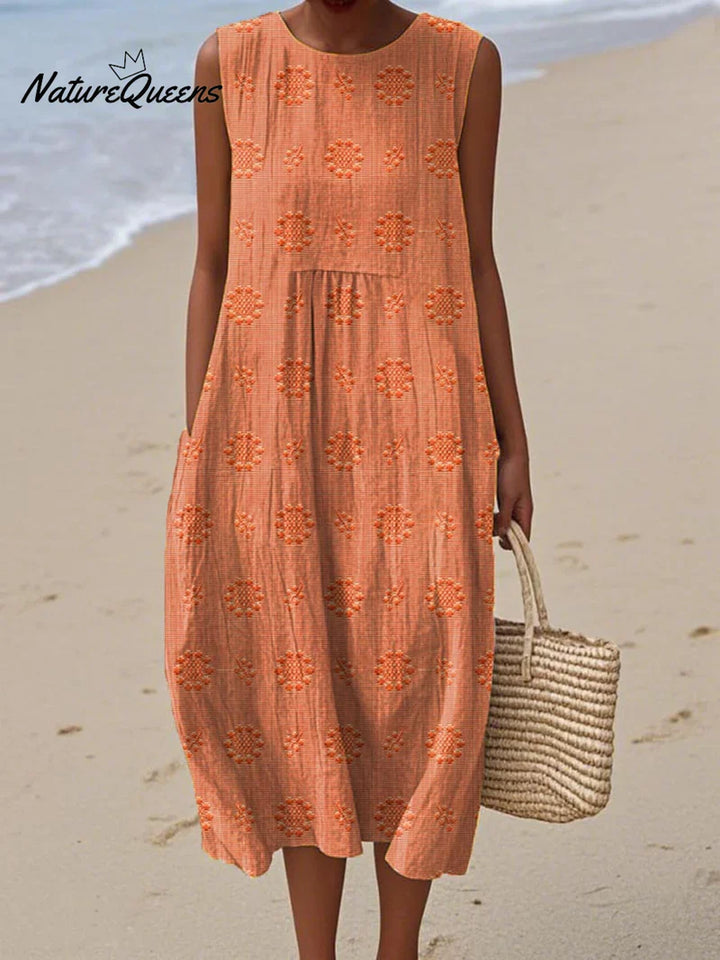 ALENA – EMBROIDERED SLEEVELESS DRESS