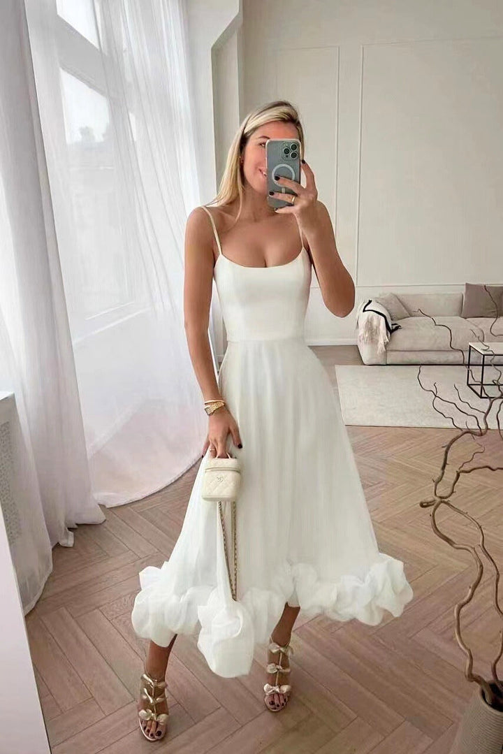 SAMANTHA - ELEGANT RUFFLE SWING DRESS