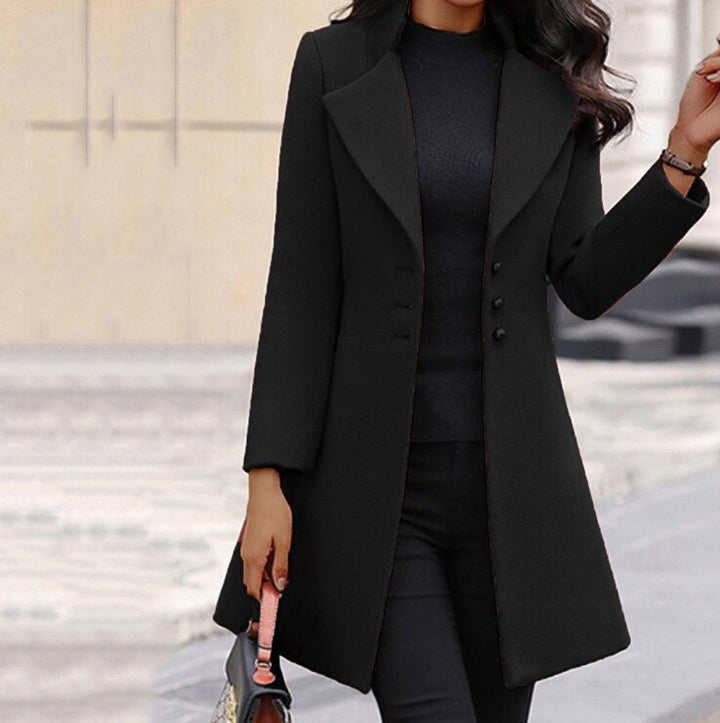 ALINA - SLIM-FIT STAND COLLAR LONG COAT
