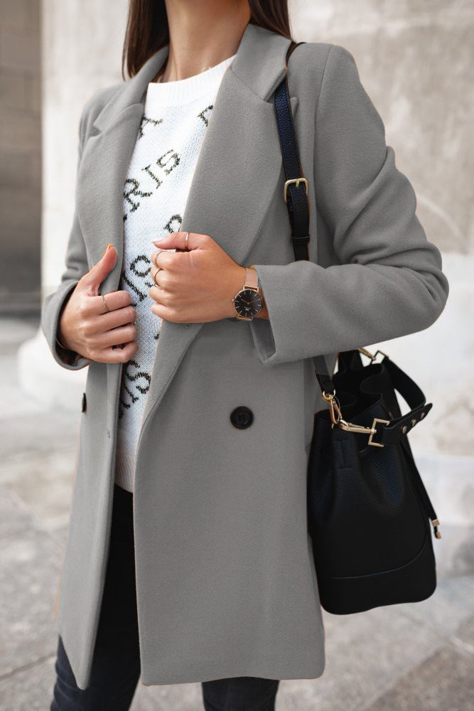 LARISA - CLASSIC DOUBLE-BREASTED STRUCTURED COAT