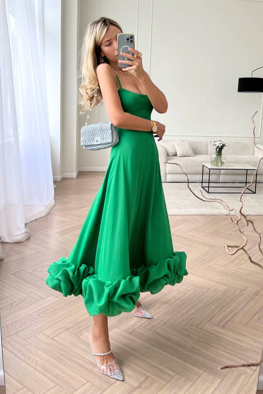 SAMANTHA - ELEGANT RUFFLE SWING DRESS
