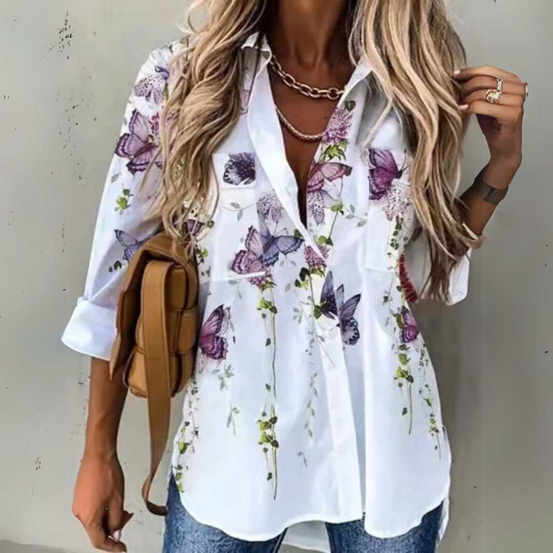 DAYNA - CHIC CONTRAST BLOUSE