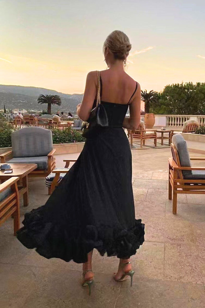 SAMANTHA - ELEGANT RUFFLE SWING DRESS