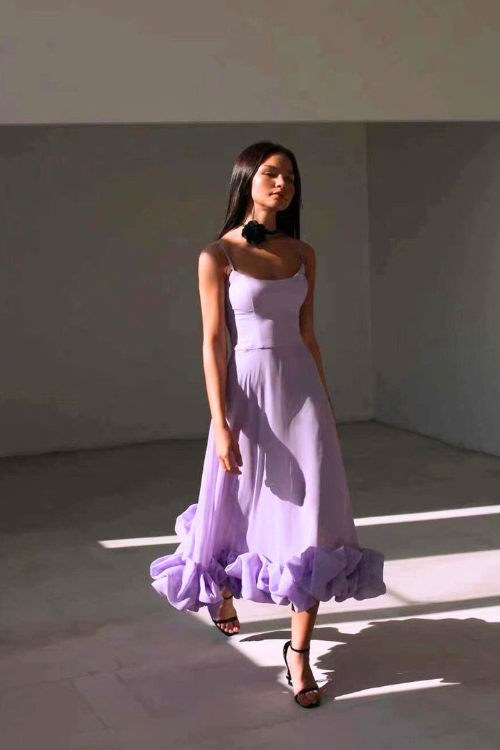 SAMANTHA - ELEGANT RUFFLE SWING DRESS