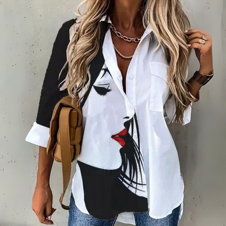 DAYNA - CHIC CONTRAST BLOUSE