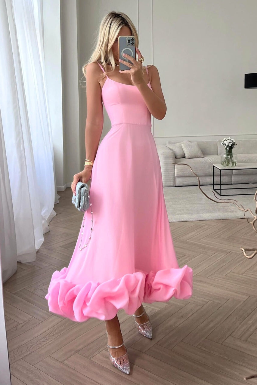 SAMANTHA - ELEGANT RUFFLE SWING DRESS