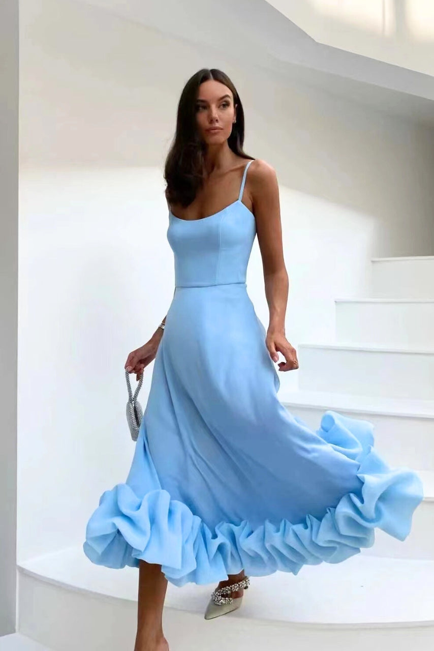 SAMANTHA - ELEGANT RUFFLE SWING DRESS