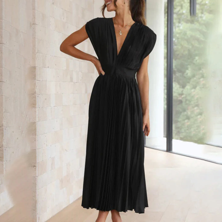KAITLYN - ELEGANT PLEATED MIDI DRESS