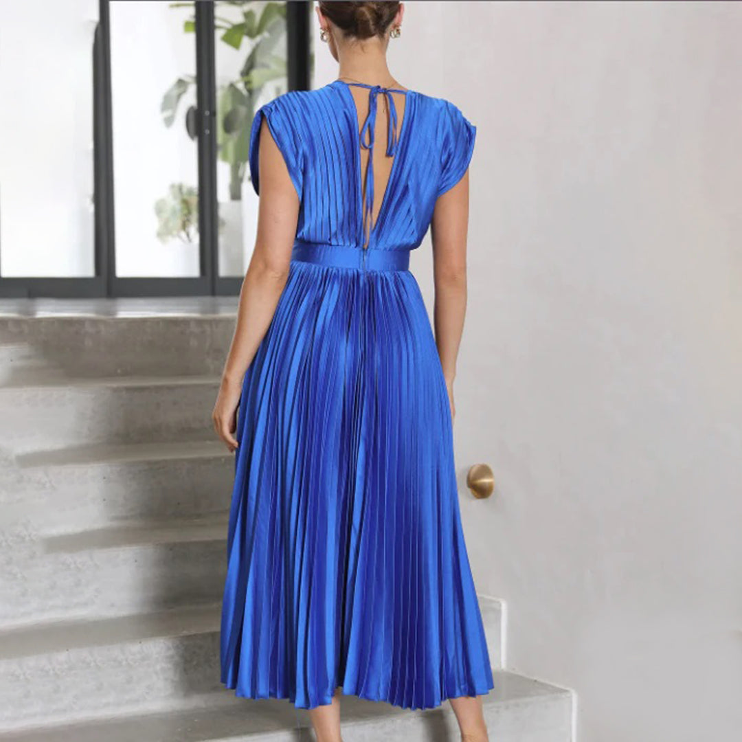 KAITLYN - ELEGANT PLEATED MIDI DRESS