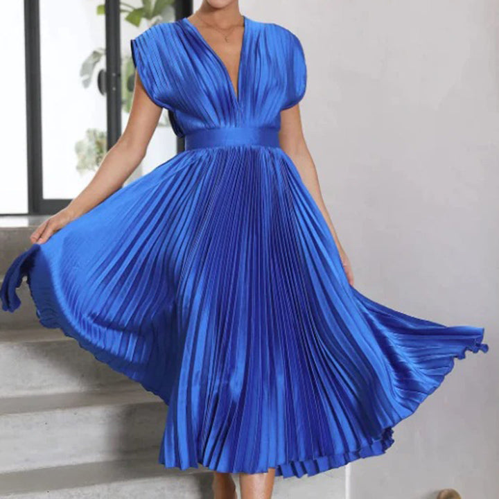 KAITLYN - ELEGANT PLEATED MIDI DRESS