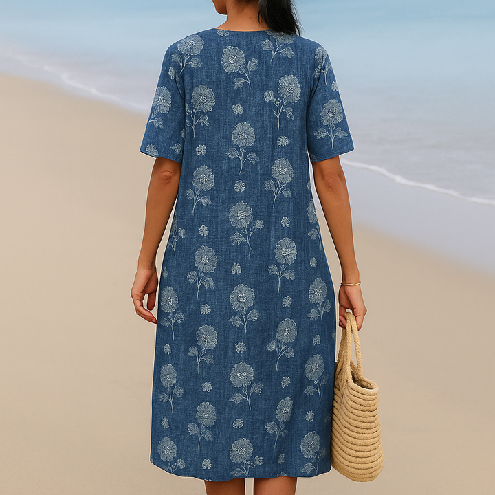 CLARABELLE – INDIGO BLOSSOM DRESS