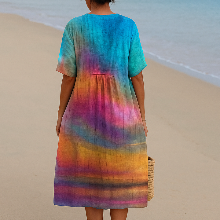 AVIRA – SUNSET TIE-DYE DRESS