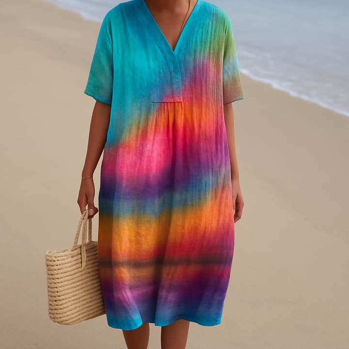 AVIRA – SUNSET TIE-DYE DRESS