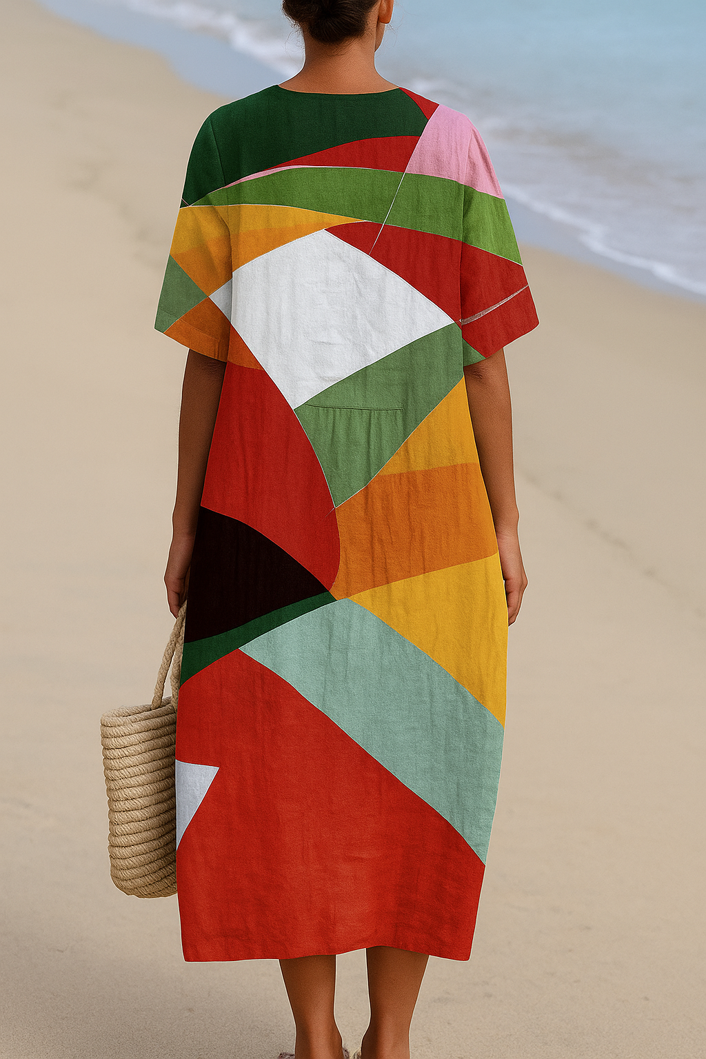 LYORA – MULTICOLORED PATCHWORK DRESS