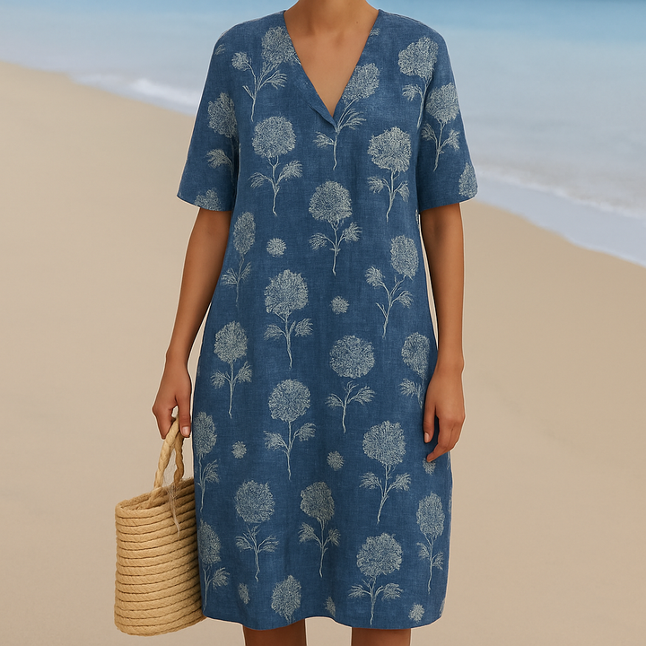 CLARABELLE – INDIGO BLOSSOM DRESS