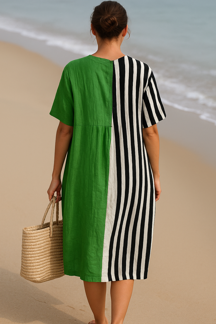 VERALYN – VIVID GREEN STRIPED DRESS