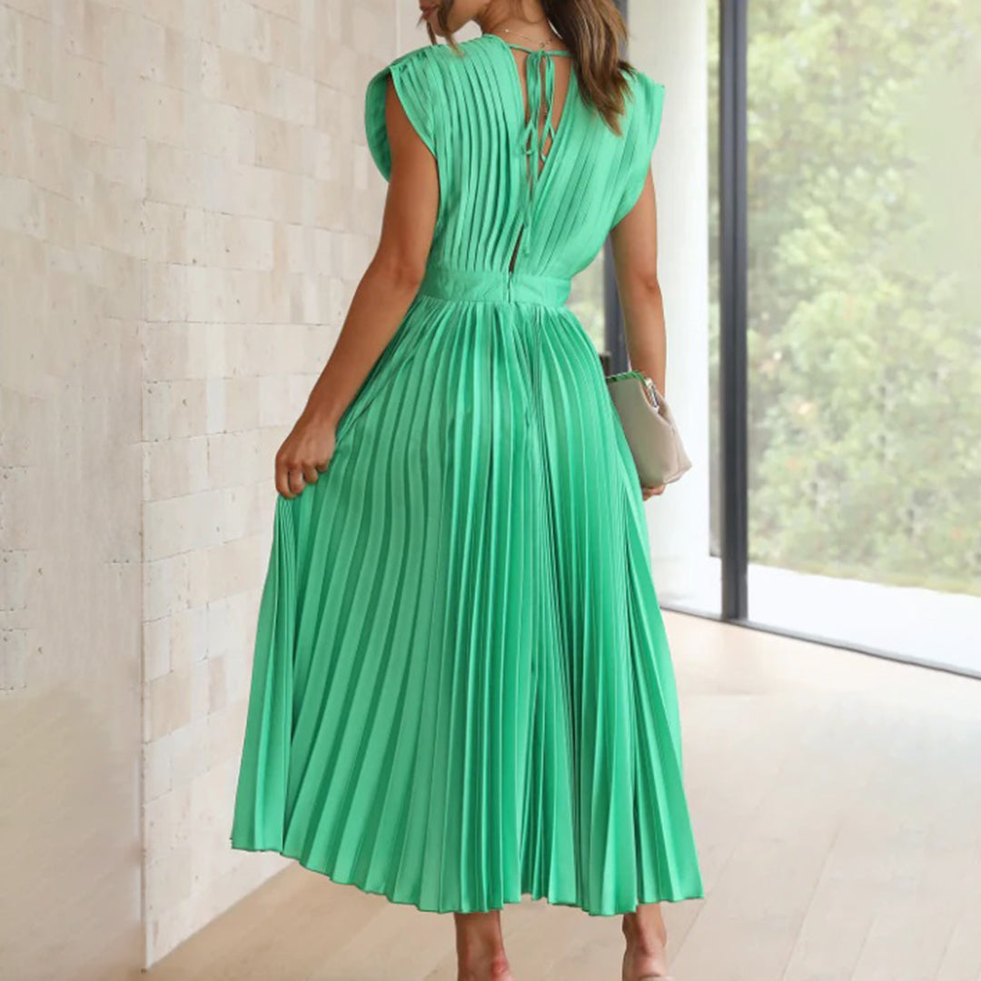 KAITLYN - ELEGANT PLEATED MIDI DRESS